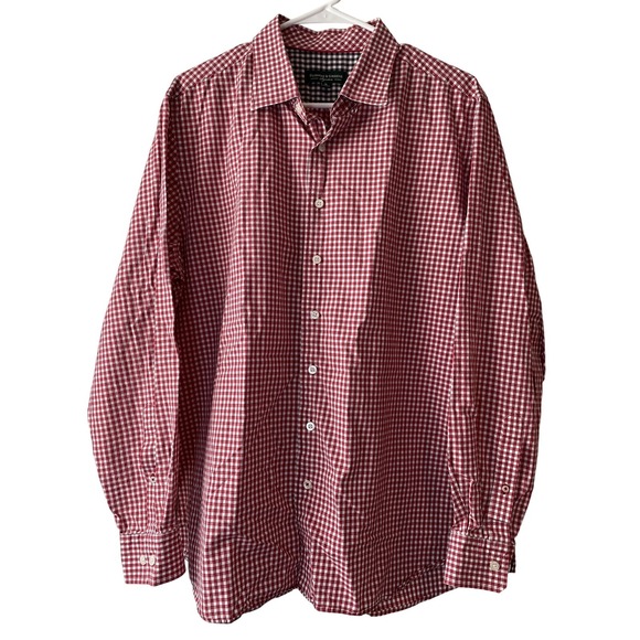 Fairway & Greene Other - Fairway & Greene Mens Button Up Shirt‎ Cotton XLarge Red White Check Long Sleeve